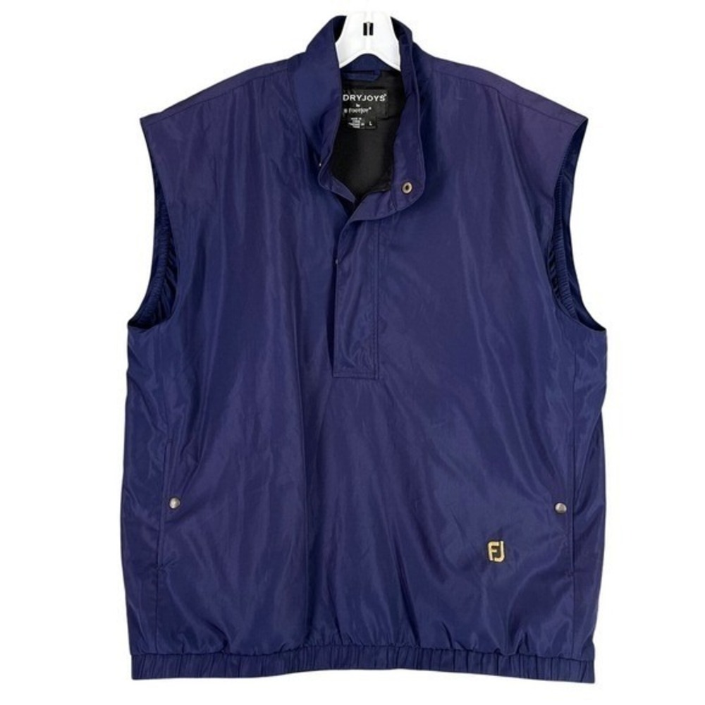 FootJoy DryJoys Performance Vest Mens L Navy 1/4 Zip Windbreaker Golf Outerwear